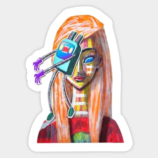 orange hair yolly abstract Sticker